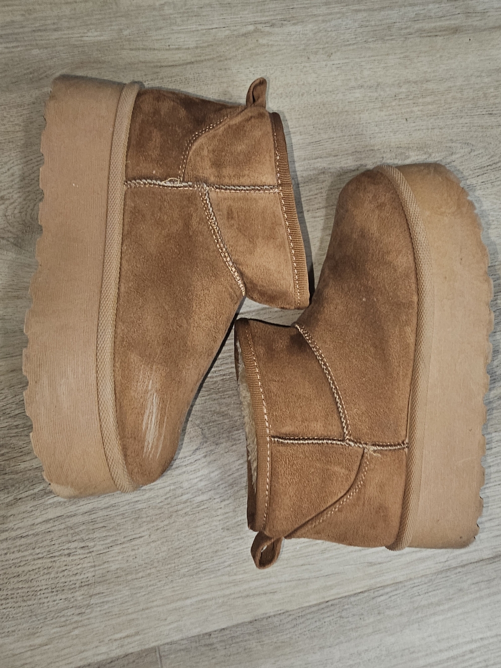 Glaze Chestnut Suede Platform Ankle Booties